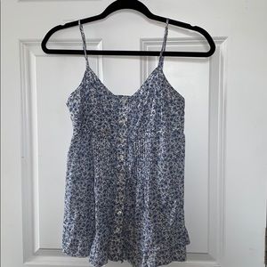 Express Flowy Blue/White Floral Tank Top